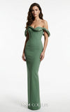 MNM Couture B1233 strapless crepe and sequin column gown with sweetheart neckline and 3D sequin rope embellishment with off-shoulder straps | Couture Shop LA.