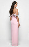 MNM Couture B1233 strapless crepe and sequin column gown with sweetheart neckline and 3D sequin rope embellishment with off-shoulder straps | Couture Shop LA.