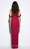 MNM Couture B1233 strapless crepe and sequin column gown with sweetheart neckline and 3D sequin rope embellishment with off-shoulder straps | Couture Shop LA.
