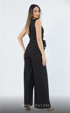 GLAM by MNM Couture DZ3198 sleeveless round neck jumpsuit with polished design. | Couture Shop LA