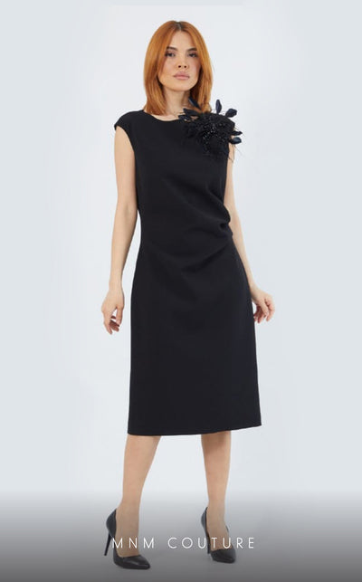 GLAM by MNM Couture DZ3527 sleeveless round neck midi dress with timeless elegance. | Couture Shop LA