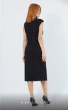 GLAM by MNM Couture DZ3527 sleeveless round neck midi dress with timeless elegance. | Couture Shop LA