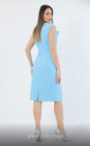 GLAM by MNM Couture DZ3527 sleeveless round neck midi dress with timeless elegance. | Couture Shop LA