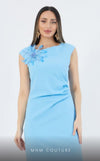GLAM by MNM Couture DZ3527 sleeveless round neck midi dress with timeless elegance. | Couture Shop LA