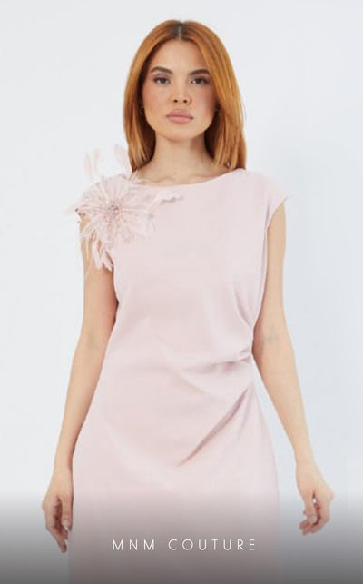 GLAM by MNM Couture DZ3527 sleeveless round neck midi dress with timeless elegance. | Couture Shop LA