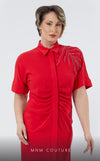 GLAM by MNM Couture DZ414B short sleeve collar t-shirt dress with modern polish. | Couture Shop LA