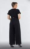 GLAM by MNM Couture DZ431B short sleeve V-neck jumpsuit with classic design. | Couture Shop LA