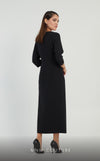 GLAM by MNM Couture DZ8320 3/4 sleeve round neck midi dress with luxe comfort. | Couture Shop LA