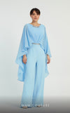 GLAM by MNM Couture DZ8331 long sleeve round neck jumpsuit with sleek tailoring. | Couture Shop LA