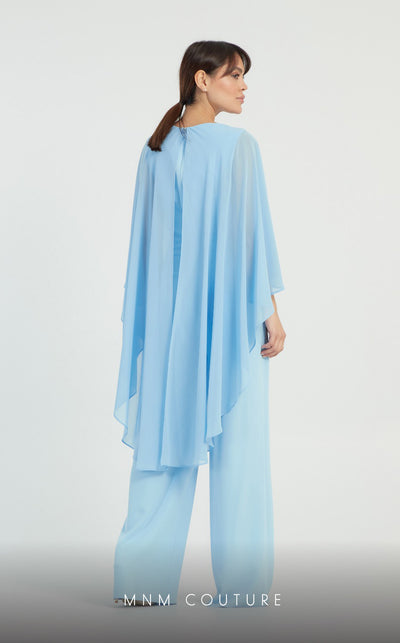 GLAM by MNM Couture DZ8331 long sleeve round neck jumpsuit with sleek tailoring. | Couture Shop LA