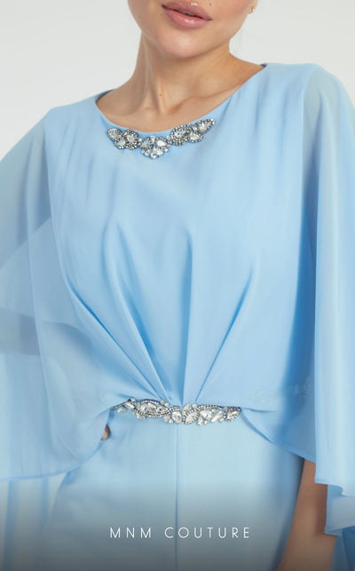 GLAM by MNM Couture DZ8331 long sleeve round neck jumpsuit with sleek tailoring. | Couture Shop LA