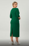 GLAM by MNM Couture DZ8391B 3/4 sleeve round neck midi dress with sophisticated charm. | Couture Shop LA