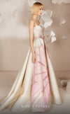 MNM Couture E0016: Bold embroidered jacquard gown with flared design. Luxury for upscale events & weddings | Couture Shop LA
