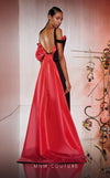 MNM Couture E0032: Crepe gown, corset, pencil skirt, colored taffeta back. Red carpet ready. | Couture Shop LA