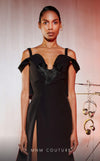 MNM Couture E0032: Crepe gown, corset, pencil skirt, colored taffeta back. Red carpet ready. | Couture Shop LA