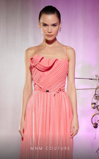 The MNM Couture E0045 - Your gateway to an evening of sophistication in an illustrious strapless metallic gown | Couture Shop LA