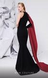 MNM Couture E0072 crepe gown with Grecian neck and draped waist. | Couture Shop LA