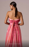 MNM Couture E0079 pink and blue chiffon dress with brooch and scarf accent. | Couture Shop LA