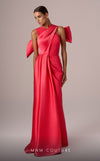 MNM Couture Style E0081 dress with a criss-cross back bow, pleated waist, and a subtle skirt slit. / Couture Shop LA