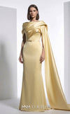 Exclusive pink crepe luxury gala gown with draped neckline MNM Couture E0125
