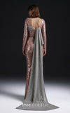 MNM Couture Style E0157 Glamorous long straight-fitted sequin gown with long sleeves and an asymmetrical design | Couture Shop LA.