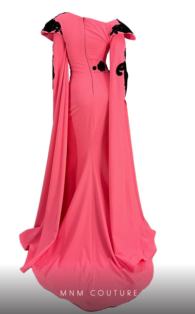 Radiate glamour in the sophisticated MNM Couture F02802 gown, deftly designed with a flattering V-neck cut and elegant tassel embellishments for the perfect evening allure. | Couture Shop LA