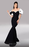 MNM Couture F02820: Organza mermaid gown, two corsets, draped flowers, strapless. Red carpet ready. | Couture Shop LA