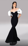 MNM Couture F02820: Organza mermaid gown, two corsets, draped flowers, strapless. Red carpet ready. | Couture Shop LA
