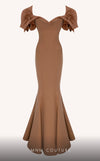 MNM Couture F02820: Organza mermaid gown, two corsets, draped flowers, strapless. Red carpet ready. | Couture Shop LA