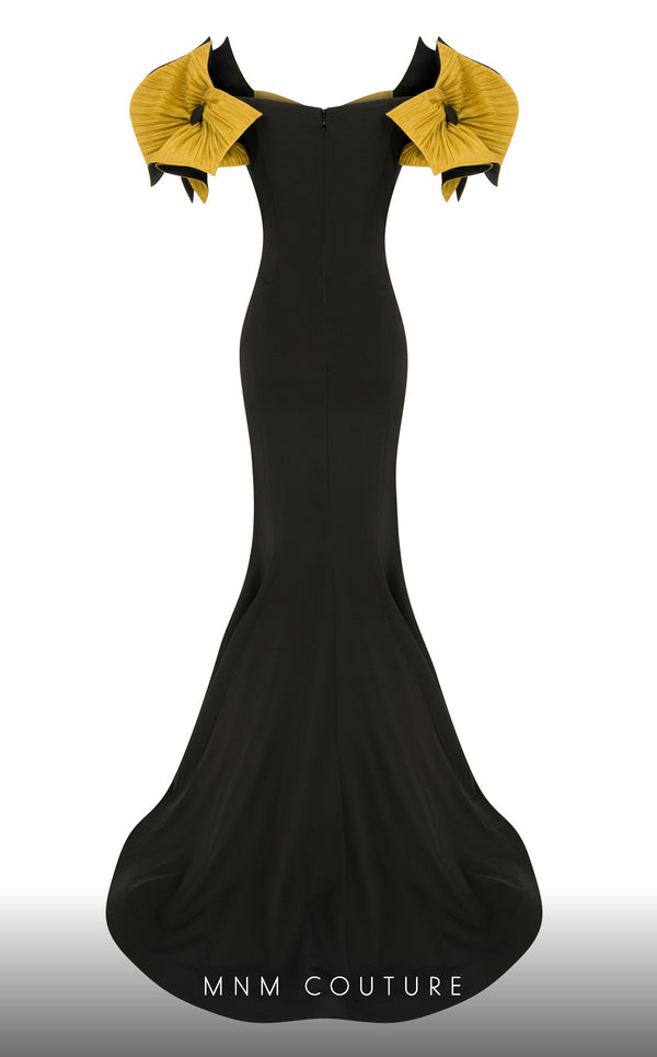 MNM Couture F02820: Organza mermaid gown, two corsets, draped flowers, strapless. Red carpet ready. | Couture Shop LA