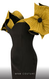 MNM Couture F02820: Organza mermaid gown, two corsets, draped flowers, strapless. Red carpet ready. | Couture Shop LA