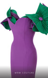 MNM Couture F02820: Organza mermaid gown, two corsets, draped flowers, strapless. Red carpet ready. | Couture Shop LA