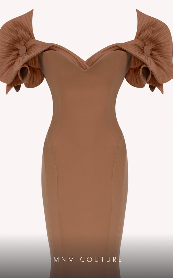 MNM Couture F02820: Organza mermaid gown, two corsets, draped flowers, strapless. Red carpet ready. | Couture Shop LA