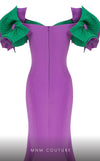 MNM Couture F02820: Organza mermaid gown, two corsets, draped flowers, strapless. Red carpet ready. | Couture Shop LA