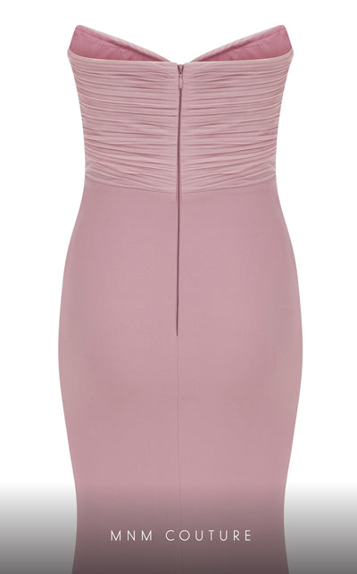 MNM Couture F02821: Crepe & organza gown, strapless V-neck, Roman skirt, full-flower embroidered cape. | Couture Shop LA