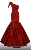 MNM Couture F02833 asymmetrical Tafta gown with mermaid cut and shoulder drapes. | Couture Shop LA