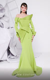 MNM Couture F02846 : Round Neck Draped Crepe Mermaid Gown