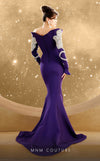 MNM Couture F02858 : Strapless Crepe & Tassel Stones Gown