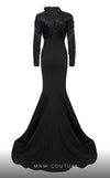 MNM Couture F02859 V-neck sequined beaded tulle gown with mermaid cut. | Couture Shop LA