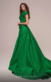 MNM Couture F02877 : Brocade Asymmetrical Rosette Gown