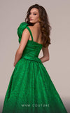 MNM Couture F02877 : Brocade Asymmetrical Rosette Gown