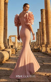 MNM Couture F02886 rayon crepe gown with sweetheart neckline and floral appliques. | Couture Shop LA