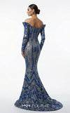 Sequined haute couture mermaid dress with upside-down cap sleeves MNM Couture F02900A