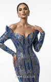Sequined haute couture mermaid dress with upside-down cap sleeves MNM Couture F02900A