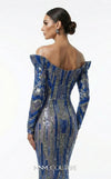 Sequined haute couture mermaid dress with upside-down cap sleeves MNM Couture F02900A