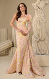 Pink embroidered tulle haute couture mermaid dress with 3D flower MNM Couture F02966