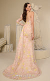 Pink embroidered tulle haute couture mermaid dress with 3D flower MNM Couture F02966