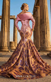 Pink sequined jacquard haute couture mermaid dress with multi-print skirt MNM Couture F02973