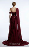 MNM Couture F03017 one-shoulder sequin and chiffon mermaid gown with structured sweetheart bodice and draped asymmetric side train | Couture Shop LA.