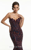 Fully beaded strapless bespoke evening wear with wavy neckline MNM Couture F03018